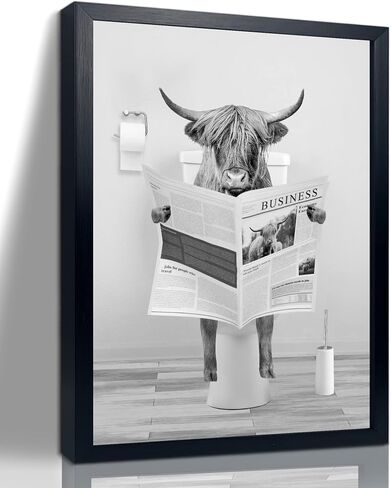 Funny Monkey Framed Wall Art in Bathtub,Black and White Canvas Monkey Wall Art Prints Farmhouse Bathroom Decor,Humor Animals Bathroom Painting Canvas Rustic Style Artwork(8"x10", Framed) in Saudi Arabia