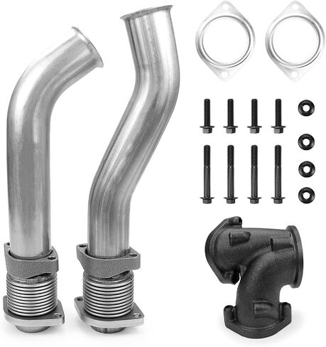 FEXON Turbo Diesel With Hardware Bellowed Up Pipe Kit Compatible with Ford 1999-2003 F-250 F-350 Super Duty 7.3L Replace 679-005 Turbocharger Up Pipe Kit in Saudi Arabia