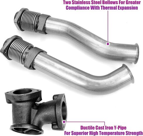 FEXON Turbo Diesel With Hardware Bellowed Up Pipe Kit Compatible with Ford 1999-2003 F-250 F-350 Super Duty 7.3L Replace 679-005 Turbocharger Up Pipe Kit in Saudi Arabia