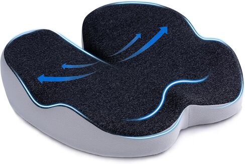 وسائد مقعد لكراسي المكتب، وسادة مقعد مريحة لتخفيف الضغط من إسفنج الذاكرة لعظم الذنب والظهر وتخفيف آلام العصعص، ودعم وسادة المؤخرة للسيارة والكمبيوتر وكراسي المكتب باللون الأسود in Kuwait