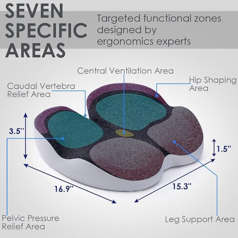 وسائد مقعد لكراسي المكتب، وسادة مقعد مريحة لتخفيف الضغط من إسفنج الذاكرة لعظم الذنب والظهر وتخفيف آلام العصعص، ودعم وسادة المؤخرة للسيارة والكمبيوتر وكراسي المكتب باللون الأسود in Kuwait