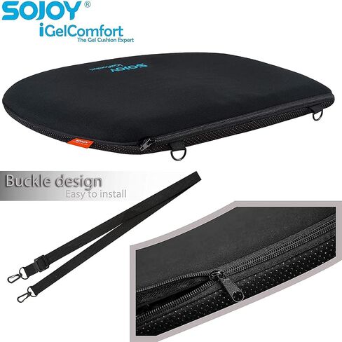 وسادة مقعد السيارة من جل Sojoy iGelComfort للجلوس لفترة طويلة، وسادة مقعد استاد محمولة مع حزام من إسفنج الذاكرة للمكتب والسيارة والملعب in Kuwait