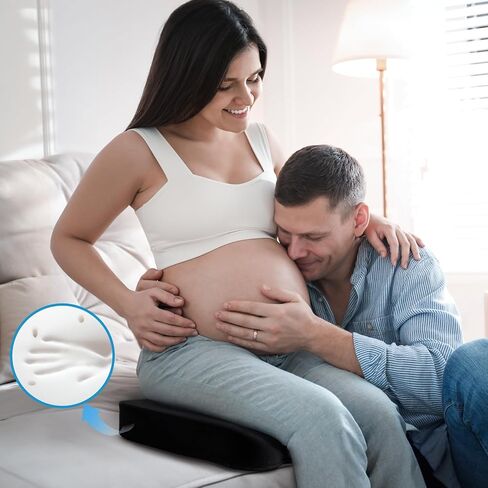 ZIKEE Office Seat Cushion with TPE Gel, Enhances Ventilation & Support Memory Foam Cushion for Sciatica, Back, Tailbone Pain Relief, Long Sitting on Office Desk Chairs, Wheelchairs in Kuwait