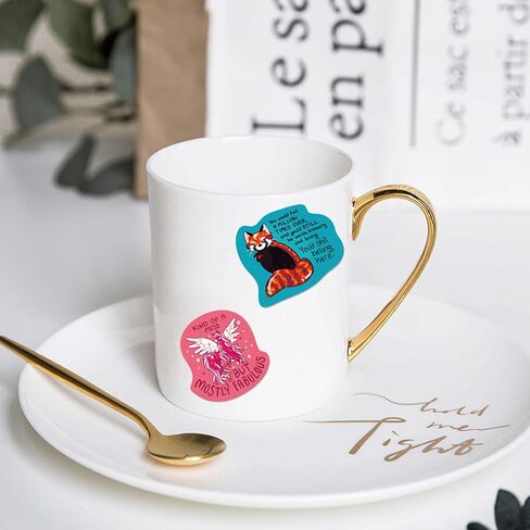 ملصقات كلمات ملهمة، 50 قطعة، مخطط فني جمالي لطيف للحيوانات، اقتباسات تحفيزية إيجابية، ملصقات فينيل للبالغين والمراهقين والنساء in Kuwait