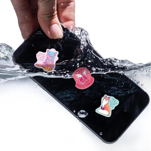 ملصقات كلمات ملهمة، 50 قطعة، مخطط فني جمالي لطيف للحيوانات، اقتباسات تحفيزية إيجابية، ملصقات فينيل للبالغين والمراهقين والنساء in Kuwait