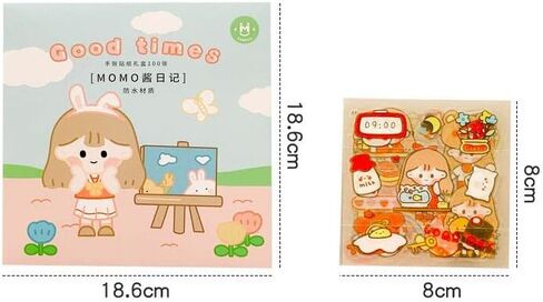 جمالية لطيف زجاجات مياه الكمبيوتر المحمول يوميات حساب اليد سجل القصاصات الحيوانية مخطط يومي للملصقات صغيرة الحجم Kawaii الشارات لمخطط DIY والأطفال المراهقين ألبومات التقويم ملصقات سجل القصاصات الديكور in Kuwait