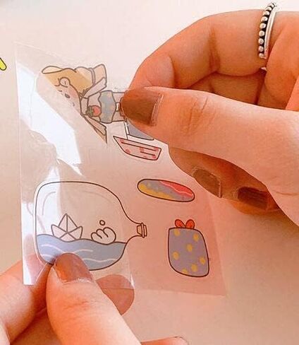جمالية لطيف زجاجات مياه الكمبيوتر المحمول يوميات حساب اليد سجل القصاصات الحيوانية مخطط يومي للملصقات صغيرة الحجم Kawaii الشارات لمخطط DIY والأطفال المراهقين ألبومات التقويم ملصقات سجل القصاصات الديكور in Kuwait