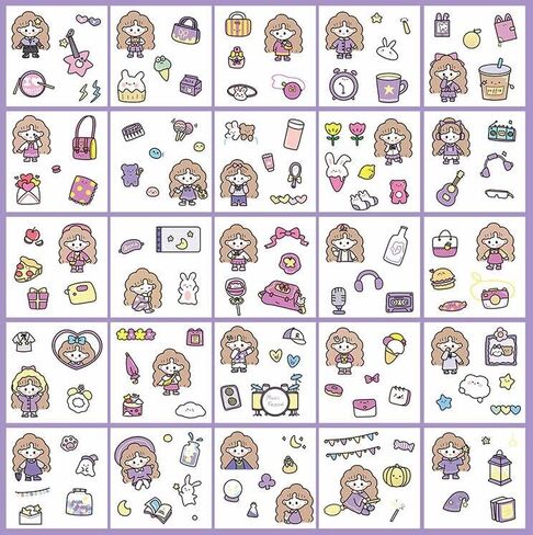 جمالية لطيف زجاجات مياه الكمبيوتر المحمول يوميات حساب اليد سجل القصاصات الحيوانية مخطط يومي للملصقات صغيرة الحجم Kawaii الشارات لمخطط DIY والأطفال المراهقين ألبومات التقويم ملصقات سجل القصاصات الديكور in Kuwait