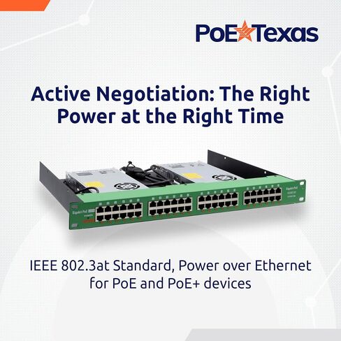 PoE Texas 24 Multi Port IEEE 802.3at PoE+ Injector - Get Full PoE+ On Every Port - Total 700 watt Power - 2.5 Gig Data Rate - Active PoE+ Injector for WiFi Access Points, PTZ Cameras, IP Phones in Kuwait