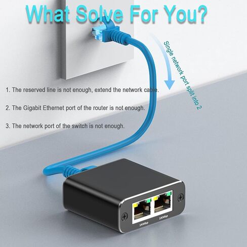 موزع إيثرنت 1 إلى 2 1000 ميجابت في الثانية عالي السرعة RJ45 LAN محول جيجابت إنترنت سريع CAT 5 6 7 كابل شبكة متعدد المنافذ موزع فاصل للأعمال المنزلية والمكتبية in Kuwait