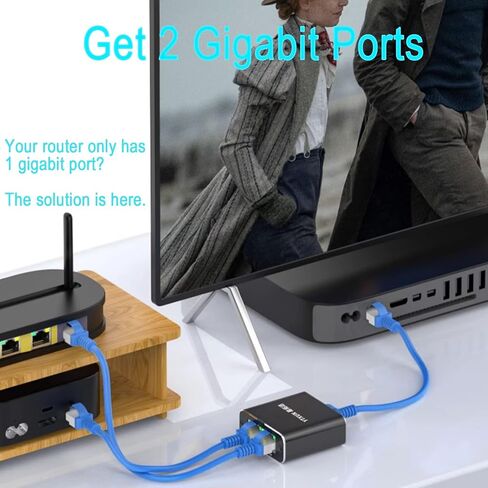 موزع إيثرنت 1 إلى 2 1000 ميجابت في الثانية عالي السرعة RJ45 LAN محول جيجابت إنترنت سريع CAT 5 6 7 كابل شبكة متعدد المنافذ موزع فاصل للأعمال المنزلية والمكتبية in Kuwait