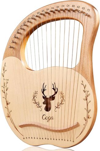 Lyre Harp 19 Metal String Ancient Greece Style Mango Shaped Deer Pattern Box Type Lyra Harp with Tuning Wrench and Instruction Guide for Adult kids and Beginner (Blue) in Saudi Arabia