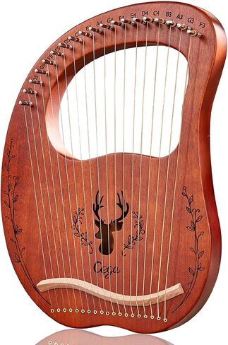 Lyre Harp 19 Metal String Ancient Greece Style Mango Shaped Deer Pattern Box Type Lyra Harp with Tuning Wrench and Instruction Guide for Adult kids and Beginner (Blue) in Saudi Arabia