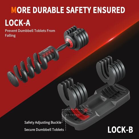 مجموعة دمبل قابلة للتعديل من VEICK، دمبل 5 في 1 مجاني للرجال والنساء، دمبل أسود للصالة الرياضية المنزلية، اللياقة البدنية لكامل الجسم، ضبط سريع عن طريق مقبض الدوران (25/55 رطل) in Kuwait