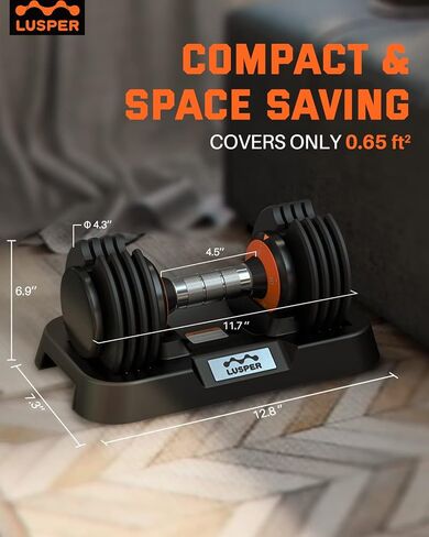 دمبل لوسبر قابل للتعديل، وزن 25 رطل قابل للتعديل، دمبل قابل للتعديل بسرعة 1 ثانية، أوزان مجانية 5 في 1 مع مقبض معدني مضاد للانزلاق، معدات تمرين الصالة الرياضية المنزلية للرجال والنساء in Kuwait