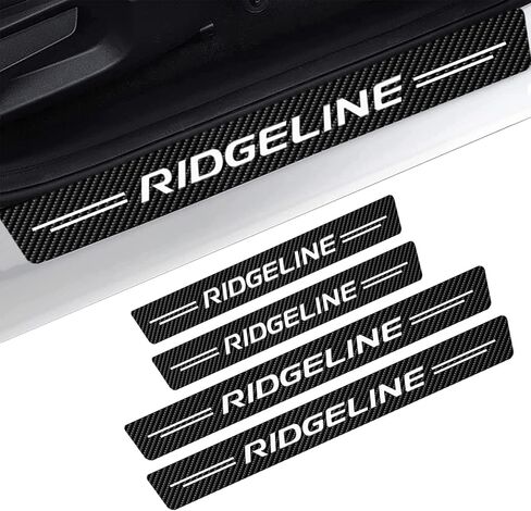 4 قطع واقي عتبة باب السيارة لسيارة Honda Ridgeline، واقيات عتبة باب السيارة من ألياف الكربون العاكسة، ملصق عتبة الباب ذاتي اللصق مضاد للتصادم، ملصقات لوحة عتبة الباب ملحقات السيارة (أبيض) in Kuwait