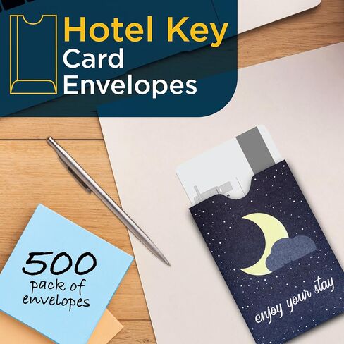 Guardian Key Card Holder Sleeves, Pack of 500 Small Envelopes for Hotel Key Cards, Gift Cards, Credit Cards, and More, 2 ⅜ Inches x 3 ½ Inches, Black in Saudi Arabia