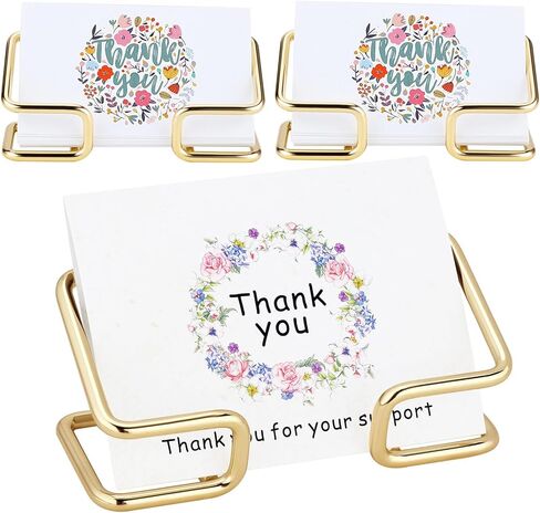 3 قطع حامل بطاقة العمل مكتب صغير ذهبي حامل عرض بطاقة العمل للنساء اسم معدني حامل بطاقة الائتمان لطيف ملحقات المكتب الحديثة منظم بطاقة العمل تخزين سطح المكتب الديكور in Kuwait