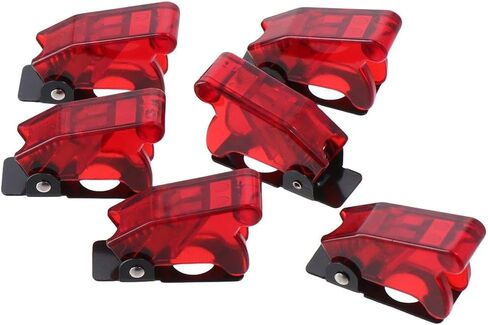 6pcs 12mm Mount Dia Toggle Switch Cover, Red Plastic Mount Dia. Toggle Switch Cover Safety Water Proof Safety Flip Cover Cap in Saudi Arabia