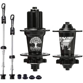 HUIOP Bicycle hub, Bike Hub Mountain Bike Bicycle Front & Rear Hub Set 36 Holes 6 Bearings with Quick Release