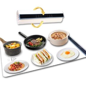 Foldable Food Warming Mat, 3-in-1 Adjustable Temperature Design Warming Trays for Food, Silicone Heating Mat for Food, Buffet Party Home Gathering Vacation Electric Food Warmer