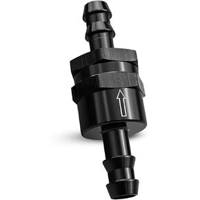 Fuel Check Valve 3/8" Male Thread, Non Return One Way Inline Check Valve, Aluminium Black Check Valve Fitting, 1.5-1500 Psi Pressure Resistance