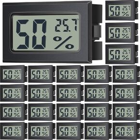 Kanayu 24 Pack Mini Digital Hygrometer Thermometers Indoor Humidity Monitor Temperature Humidity Gauge Meter with Fahrenheit (?) for Greenhouse Garden Cellar Closet