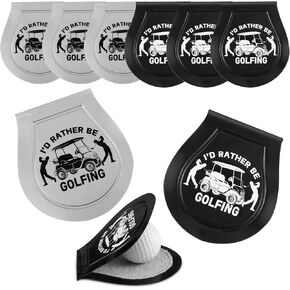 8 Pcs Golf Ball Towel Portable Golf Ball Cleaner Pocket Ball Towel Golf Ball Washer Pouch Golfing Accessories for Golf Lovers, Silver and Black, 4.1x3.7 Inch
