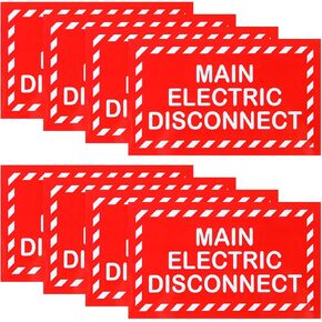 8 Pack Main Electric Disconnect Labels | Decal | Sticker | Vinyl | 3.5 X 5 Inch, Main Service Disconnect Located Under Cover Label Decal, Danger Notice Label for Electrical