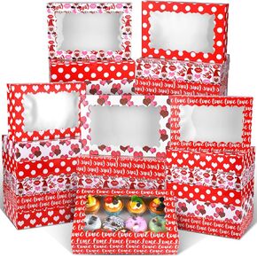 30 Pcs Valentine's Day treat Boxes with Window 12 x 8 x 2.5 inch Valentine Cookies Boxes Candy Bakery Container for Valentine Favors Weddings Candy Sweet Crafts Party Favor Supplies
