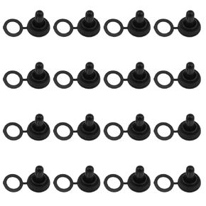 12mm Push-Button Switch Waterproof and Dust Proof Cap Electric Toggle Switch Dubber Dust Proof Cap Waterproof Cap Black 16PCS