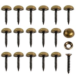 16PCS Pure Copper Decorative Screw Mirror Screw Self Tapping Screw Decorative Cover Cabinet Door and Window Screw Fastener for Wooden Vintage Furniture Cabinet Chests Jewellery Box