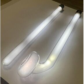 Pair of vintage long darsonval electrodes corona Helium gas-discharge white (Mushroom and direct)