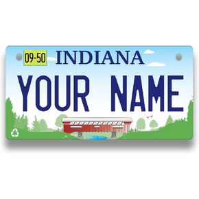 Bleu Reign Personalized License Plate 2017 Indiana Mini Kids Bicycle (3x6 in)