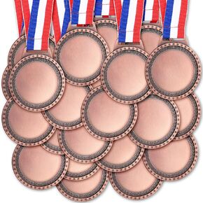 Sasylvia 60 Pcs Blank Award Medals with Neck Ribbons Create Your Own Medals Kit Cheer Medals Winner Medals Participation Trophy Metal Gifts for Soccer Football Party Game