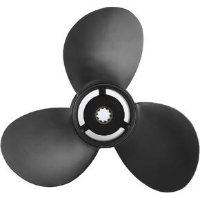 Cryfokt Aluminum Outboard Propeller, 10 Spline Tooth 3 Blades Outboard Propeller, Easy to Install and Use, Lightweight Motor Propellers 1/4 x 9 Fit for