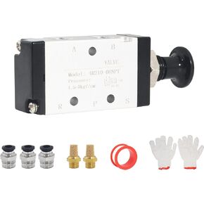 Air Hand Lever Operated Valve 1/4 Inch NPT 5 Way 2 Position Pneumatic Solenoid Valve 4R210-08 Manual Control Push-Pull Air Valve