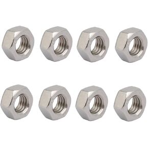 uxcell 8pcs M8 x 1.25mm Pitch Metric Thread 304 Stainless Steel Left Hand Hex Nuts