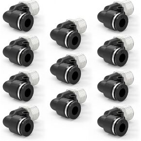 Push to Connect Fittings, 8mm Tube OD x 1/4 Inch NPT Thread 90 Degree Push to Connect Fitting Male Elbow Quick Connect Fittings- 10 Pack