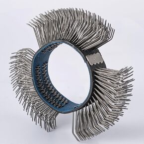 Abrasive Wire Wheel Belt/ MBX Replacement Brush/Coating Removal/Derusting/Bristle Blaster（0.7mm Carbon Spring Steel, 4.05inch Outer Wheel Diameter）