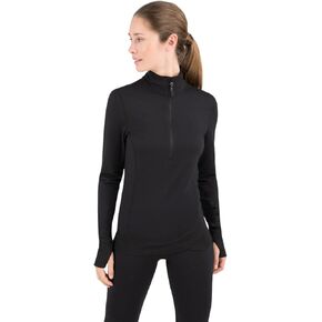 Terramar Women's Standard Cloud Nine Half Zip, Black, Large