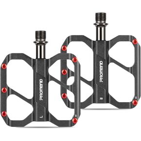 Road Bikes Pedal, CNC Machined Aluminum Alloy Body Bicycle Pedals Non-Slip Ultralight 9/16 inch 3 Bearings Design for Mountain BMX MTB Bike Cycling Road Bike Pedals