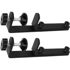 OSALADI 2pcs Pegboard Desk Bracket Pegboard Table Mount Desktop Connector Shield Holder Desk Shelf Clamp Support Pegboard Installing Tool for Garage Kitchen Home Office Black