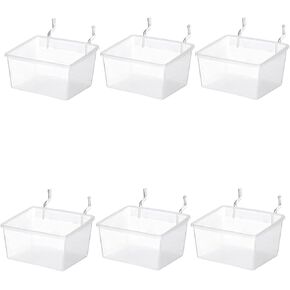 6 PCS Pegboard Bins Set 3.34 x 3.15 x 1.8 Inch Pegboard Containers with Metal Hooks for Organizing Assortment Accessories, Wall Organizer for Garage Craft Workshop Workbench