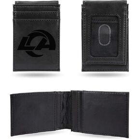Rico Industries NFL Los Angeles Rams Laser Engraved Front Pocket Wallet, Black