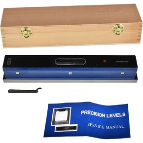 12 Inch Master Precision Level in Fitted Box for Machinist Tool, Cast iron body with Wooden Case