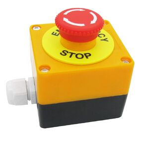 TWTADE/Emergency Stop Red Sign Mushroom Push Button Switch Station 1 NC 1 NO 440V 10A Normally Closed Stop Switch Box LA38-11ZS-BOX