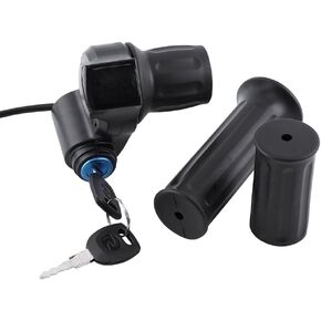 Pwshymi Throttle Grip, Handlebar Twist Throttle Grip Scooter Half Twist Throttle Control Handlewith Key Grip with LED Display Motorcycle Controls Electric Throt