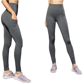 doorslay 2 Piece Yoga Pants with Pockets, High Waisted Workout Yoga Black Leggings for Women, Butt Lifting Tummy Control Pant