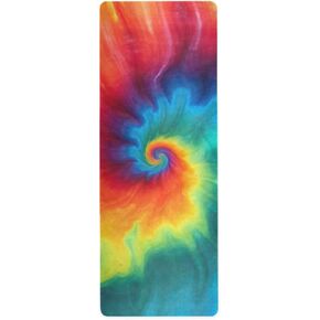 Yoga Mat Tie Dye Non Slip Fitness Exercise Mat Extra Thick Yoga Mats for home workout, Pilates, Yoga and Floor Workouts 71 x 26 Inches